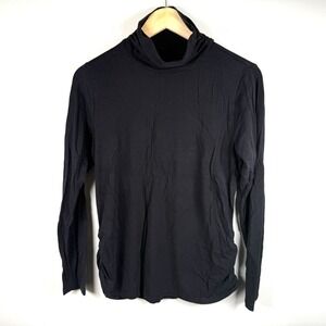 Coldwater‎ Creek Lightweight Turtleneck Sweater Black Classic Neutral Preppy L